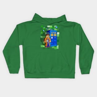 8bit 10th Doctor With time traveler box Kids Hoodie